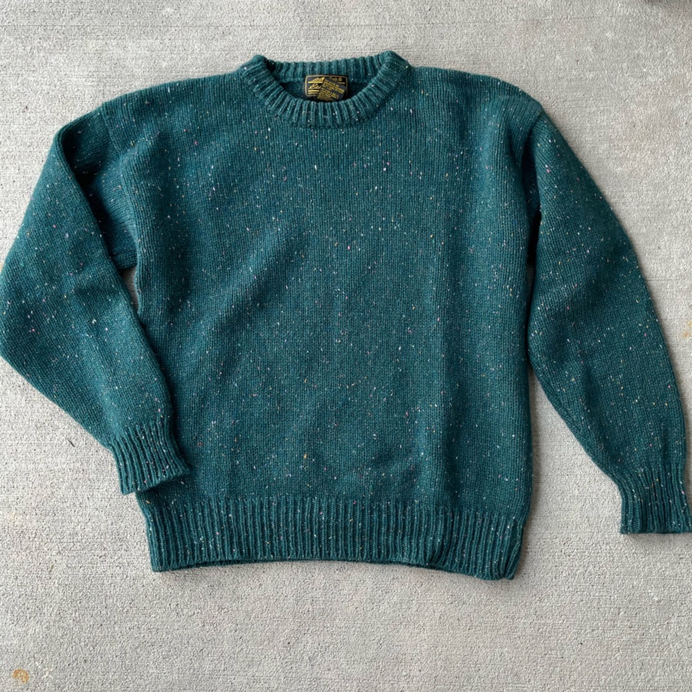 Eddie Bauer Teal Speckled Crewneck Sweater
